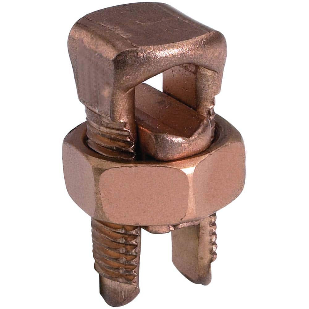 Burndy KS26 Split Bolt Connectors; Connector Material: Copper; Maximum Compatible Wire Size (AWG): 2/0 (Strand); Minimum Compatible Wire Size (AWG): 2 (Strand); Pressure Bar Material: Copper Alloy; Compatible Wire Type: Copper; Head Width (Decimal In