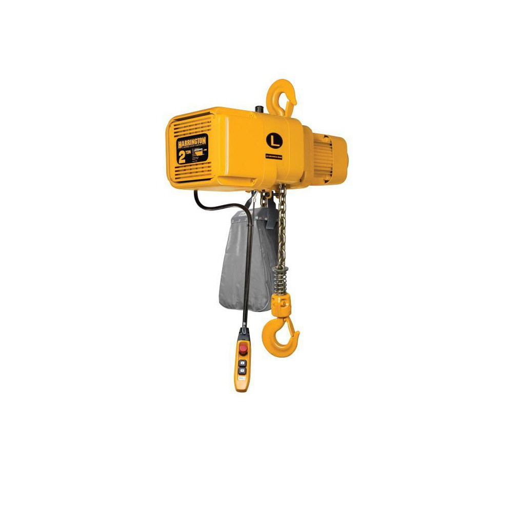 Harrington Hoist NER005L-10 Electric Chain Hoist: 0.5 Ton Working Load Limit