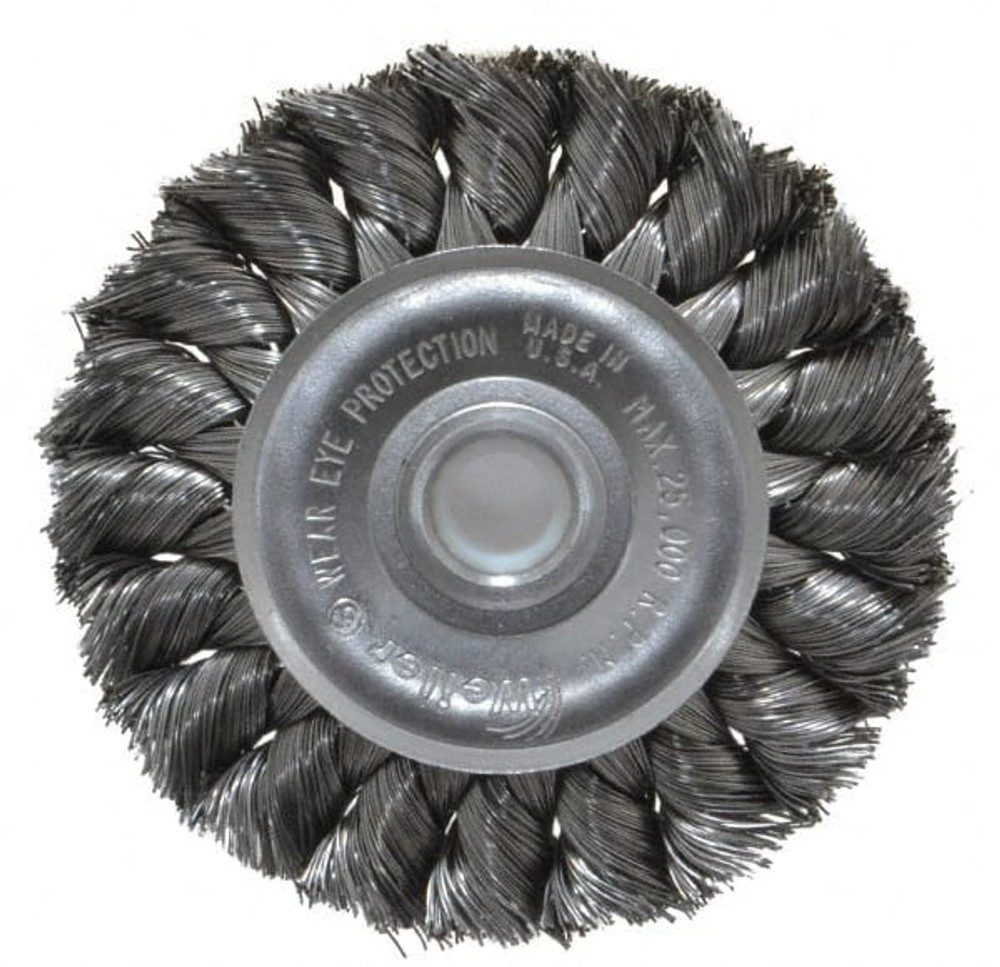 Weiler 94629 Wheel Brush: 3" Wheel Dia, Knotted