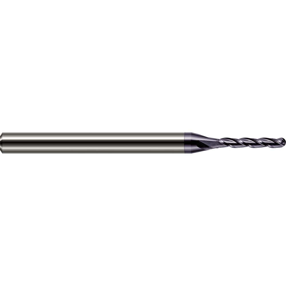 Harvey Tool 12820-C3 Ball End Mill: 0.02" Dia, 0.1" LOC, 3 Flute, Solid Carbide