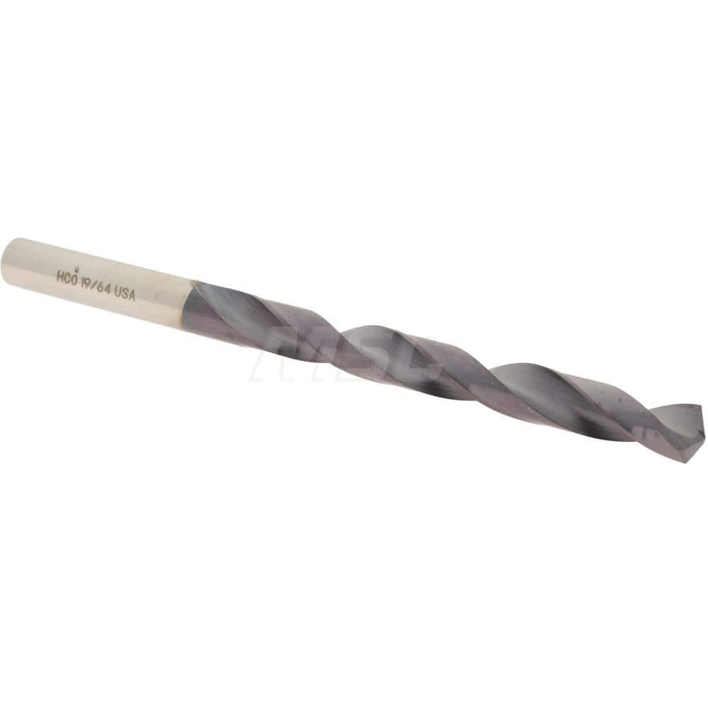 Hertel 4139705 Jobber Length Drill Bit: 19/64" Dia, 135 °, Cobalt