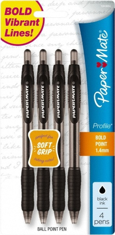 Paper Mate 1960664 Retractable Ball Point Pen: 1 mm Tip, Black Ink