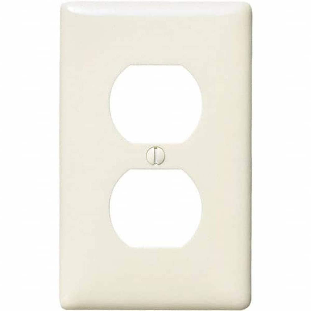 Hubbell Wiring Device-Kellems P8LA Wall Plates; Wall Plate Type: Outlet Wall Plates ; Color: Light Almond ; Wall Plate Configuration: Duplex Outlet ; Material: Thermoplastic ; Shape: Rectangle ; Wall Plate Size: Standard