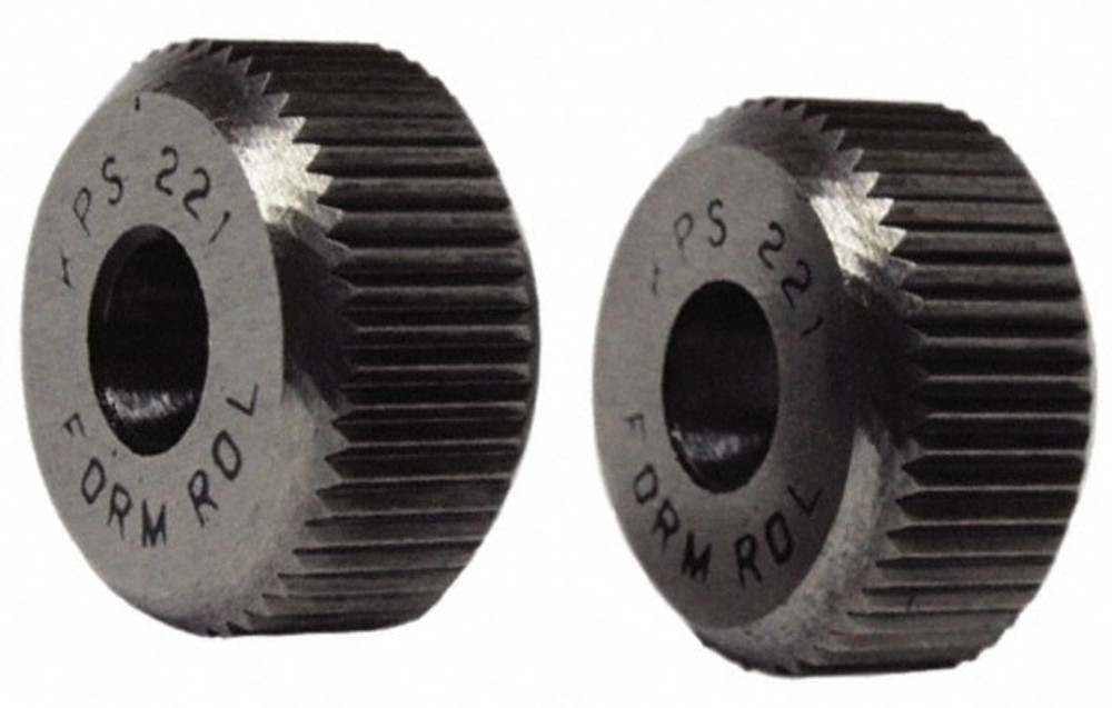 MSC KS OU33 Beveled Face Knurl Wheel: 1" Dia, 90 ° Tooth Angle, 33 TPI, Straight, High Speed Steel