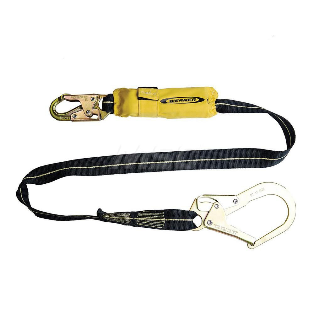 Werner C451200 Lanyards & Lifelines; Load Capacity: 5000lb ; Construction Type: Webbing ; Harness Type: Ladder Climbing ; Lanyard End Connection: Snap Hook ; Anchorage End Connection: Rebar Hook ; Length Ft.: 6.00