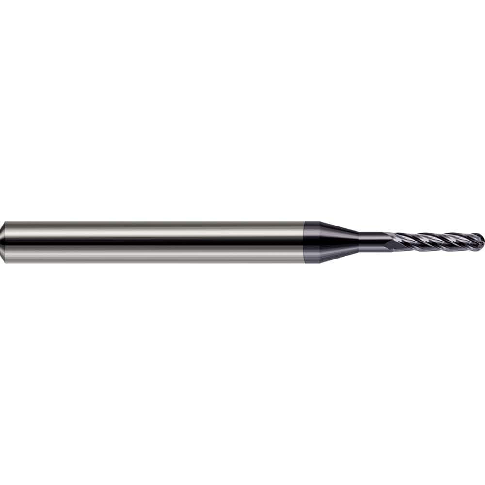 Harvey Tool 76885-C3 Ball End Mill: 0.085" Dia, 0.255" LOC, 4 Flute, Solid Carbide