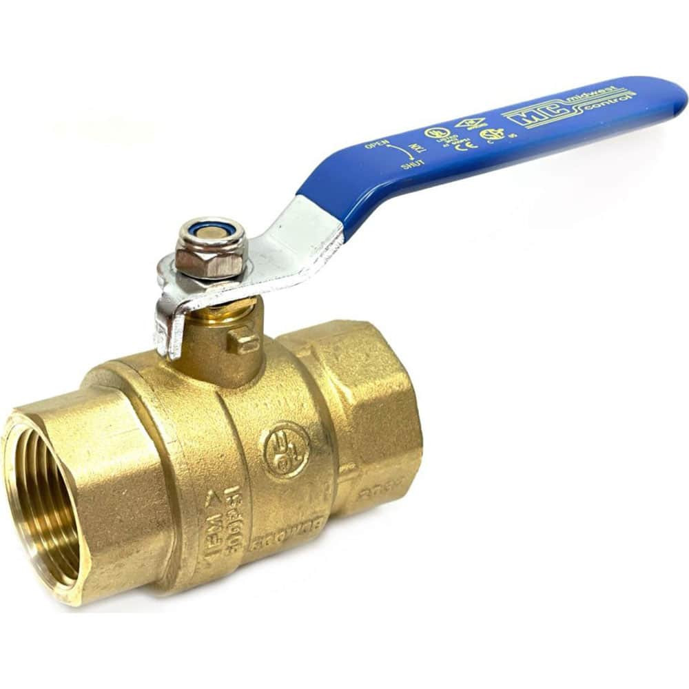 Midwest Control M-FBB-75 Standard Manual Ball Valve: 3/4" Pipe, Full Port, Brass
