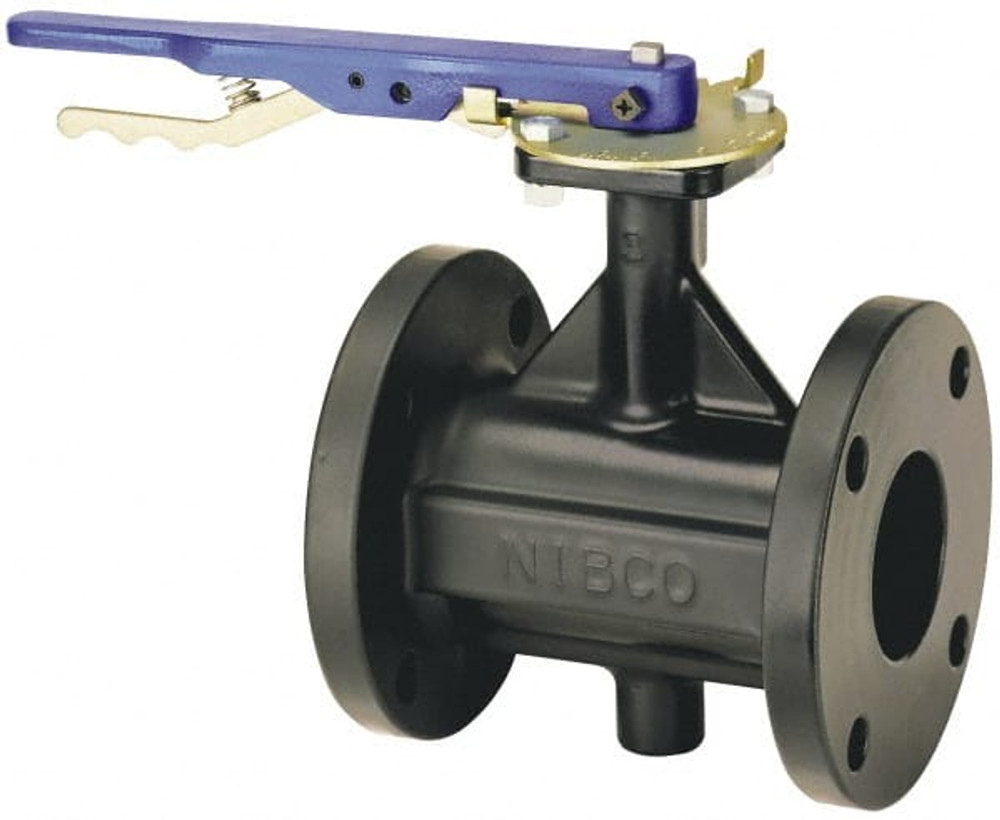 NIBCO NLFF55H Manual Flanged Butterfly Valve: 4" Pipe, Gear Handle