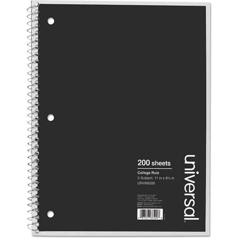 UNIVERSAL UNV66500 Notebook: 200 Sheets, College Ruled