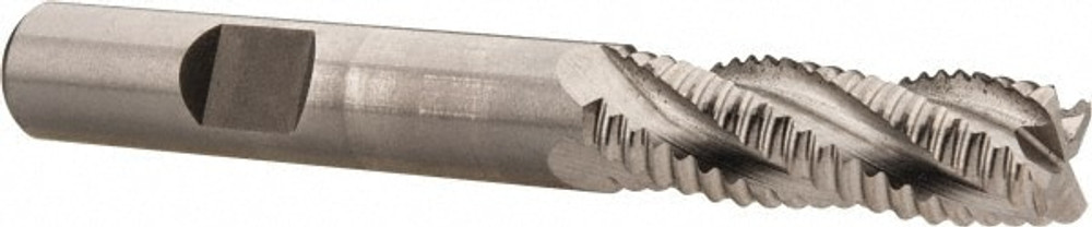 Hertel 44839280 Roughing End Mill: 3/8" Dia, 4 Flutes, Single End, Cobalt