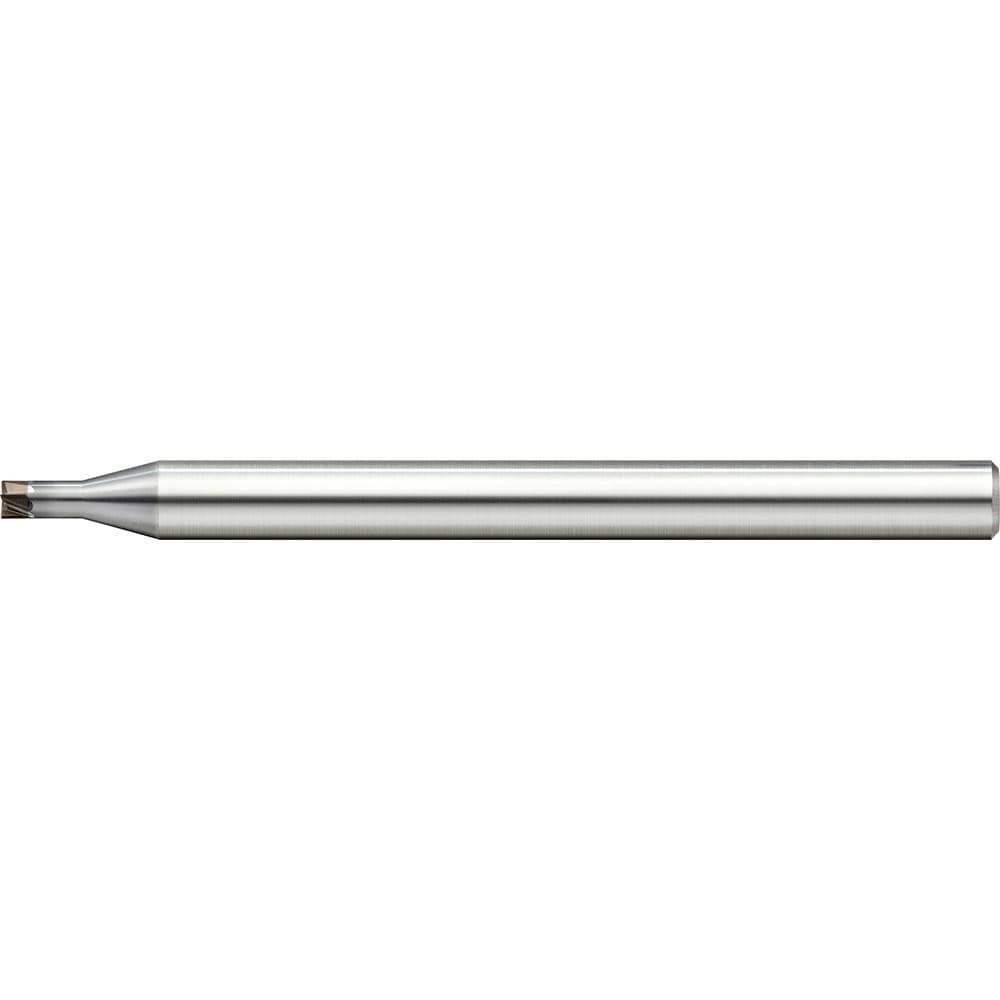 US Union Tool 2794018 Corner Radius End Mill: 0.80 mm Dia, 0.56 mm LOC, 0 deg Helix, CBN Coated, Corner Radius End, Centercutting Series CBN-LBFRRF