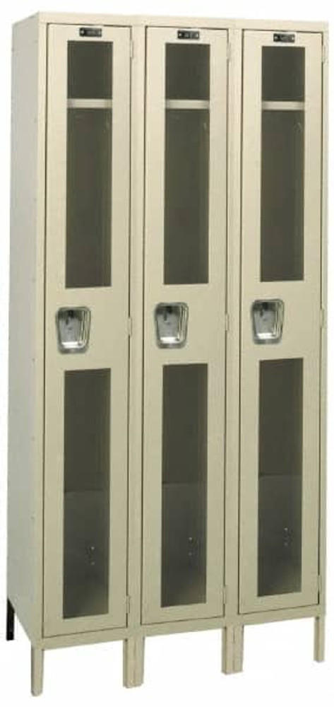 Hallowell USV3258-1PT 3-Wide Locker: 12" Wide, 14" Deep, 78" High, Padlock