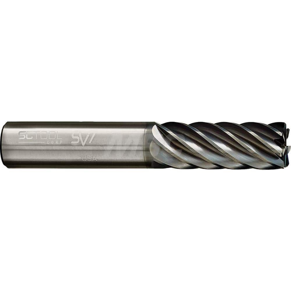 SC Tool 20700 Corner Radius End Mill: 5/16" Dia, 1-1/4" LOC, 0.03" Radius, 7 Flutes, Solid Carbide