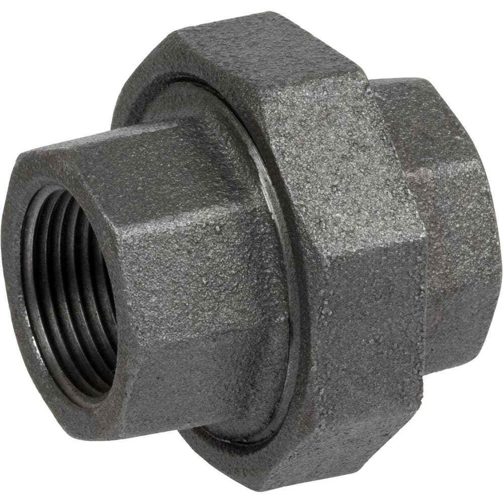 USA Industrials ZUSA-PF-20488 Black Pipe Fittings; Fitting Type: Union ; Fitting Size: 1/2" ; End Connections: NPT ; Material: Iron ; Classification: 300 ; Fitting Shape: Straight