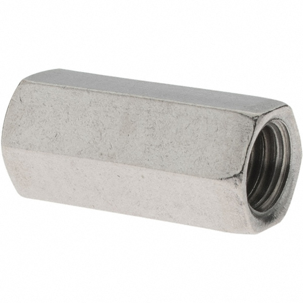 Value Collection 93572 3/8-16 UNC, 1-1/8" OAL Stainless Steel Standard Coupling Nut