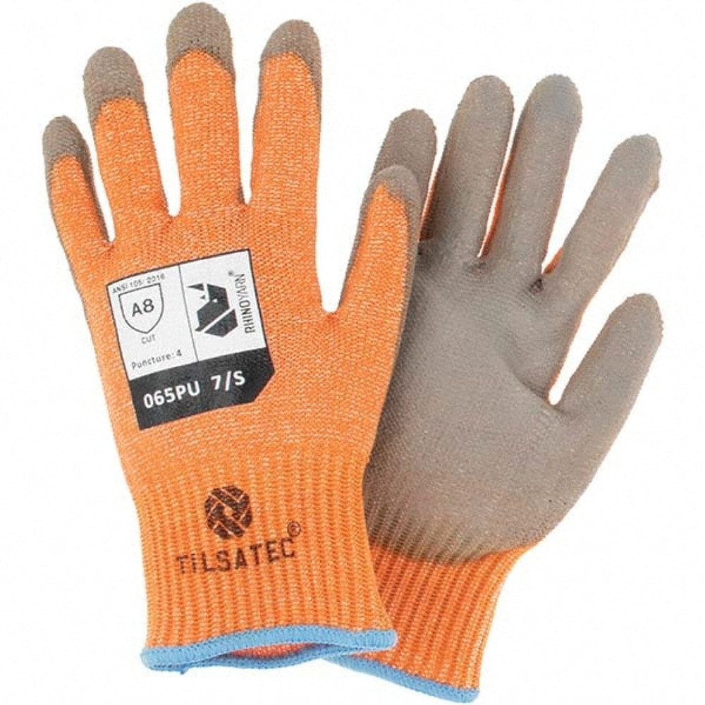 Tilsatec TTP065PU-070 Cut, Puncture & Abrasive-Resistant Gloves: Size S, ANSI Cut A8, ANSI Puncture 4, Polyurethane, Polyethylene