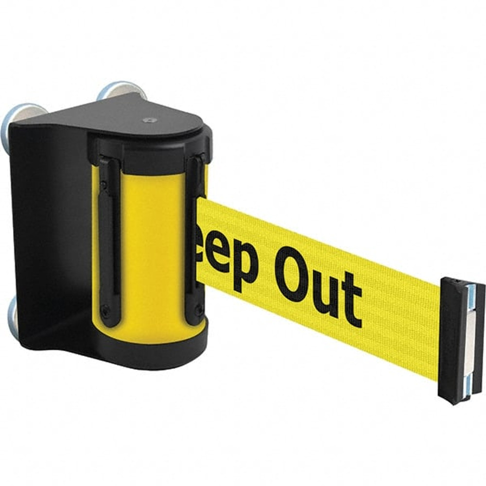 Tensator 180MAG35STDYDD Wall-Mount Retractable Belt Barrier: Yellow