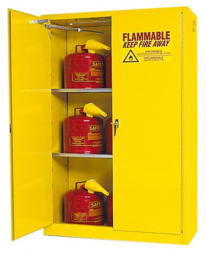 Eagle 4510X Standard Cabinet: Self-Closing, 2 Shelves, Yellow