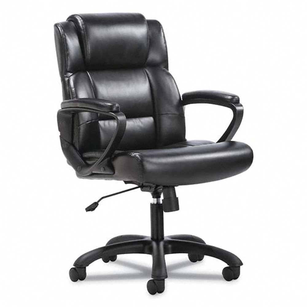 Sadie BSXVST305 Task Chair: SofThread Leather, Adjustable Height, 19 to 23" Seat Height, Black