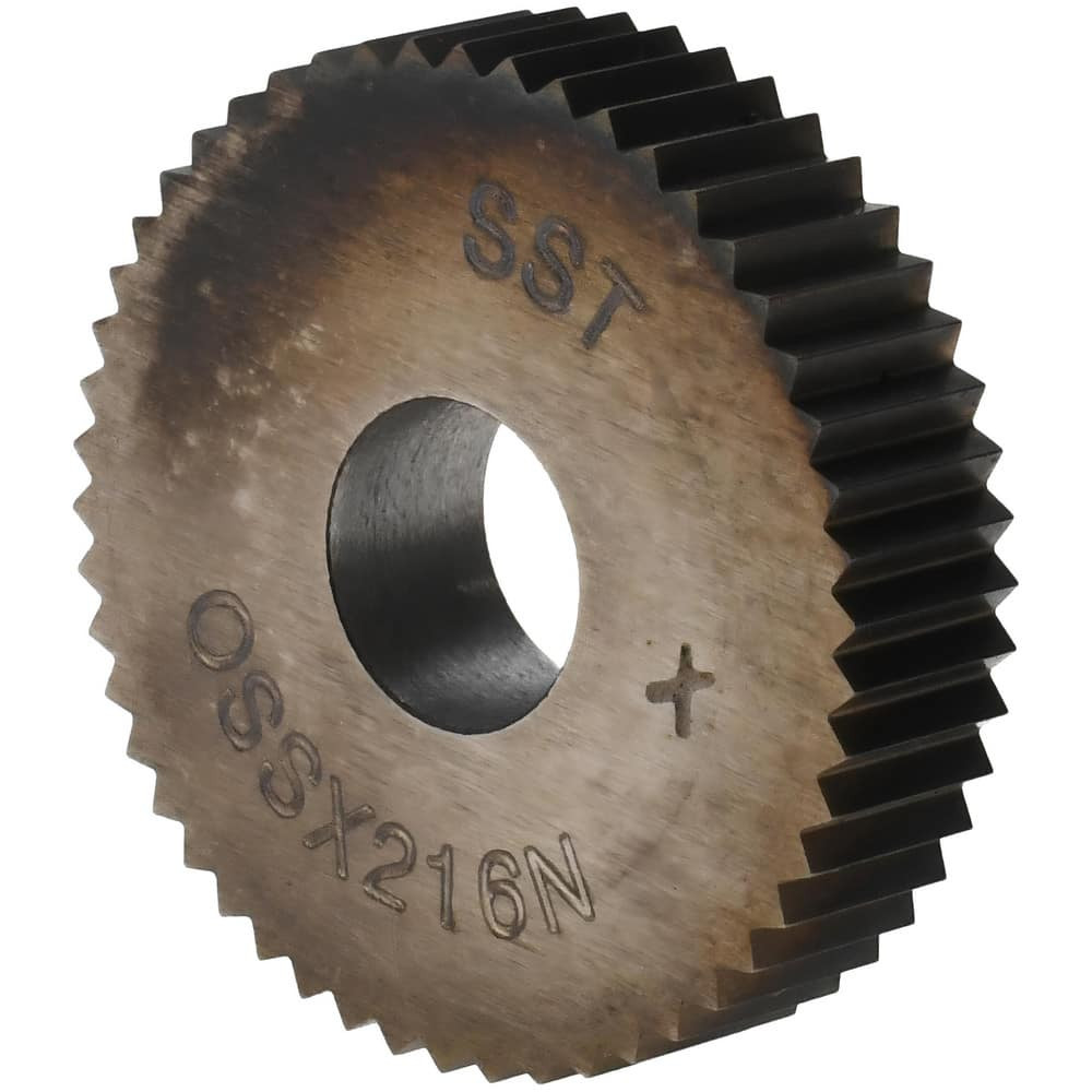 MSC OSSX216N Standard Knurl Wheel: 1" Dia, 90 ° Tooth Angle, 16 TPI, Straight, Cobalt