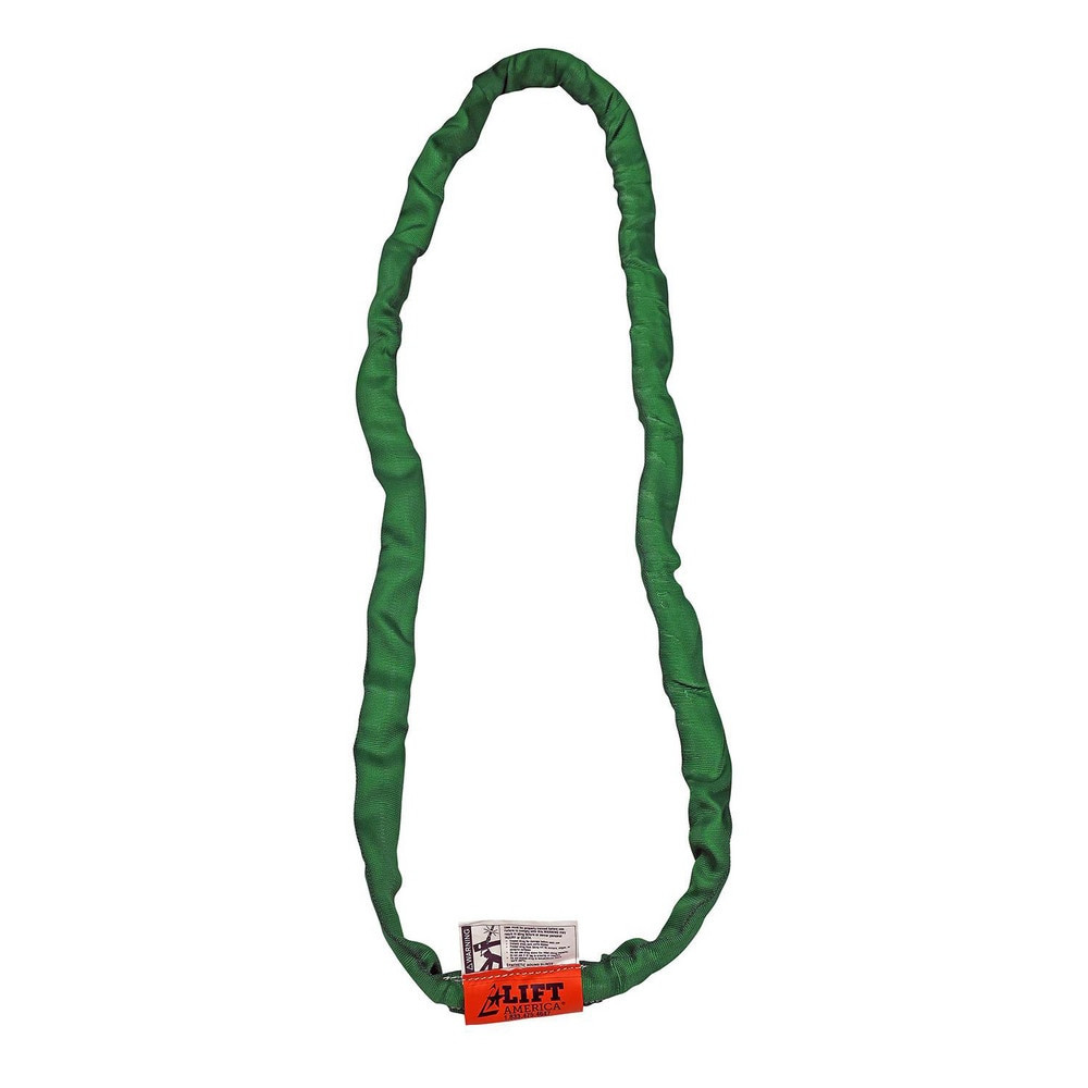 Lift America S201012 Endless Sling: 10' Long, 5,300 lb Vertical, 4,240 lb Choker, 10,600 lb Basket, Polyester