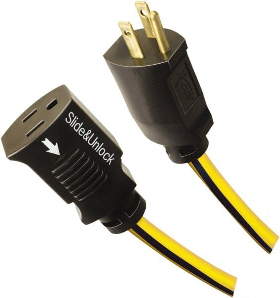 Southwire 25388828 Power Cords; Cord Type: Extension Cord ; Overall Length (Feet): 50 ; Cord Color: Black; Yellow ; Amperage: 15 ; Voltage: 125 ; Recommended Environment: Industrial