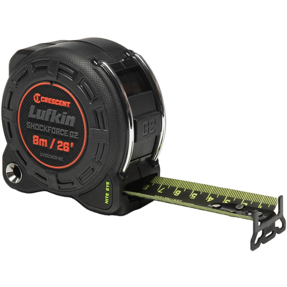 Lufkin L1225CMEB-02 Tape Measures; Length Ft.: 26.000 ; Graduation (Inch): 1/16 ; Blade Material: Steel ; Standout Length (Meters): 8.00 ; Standout Length (Feet): 26.00 ; Case Type: Closed