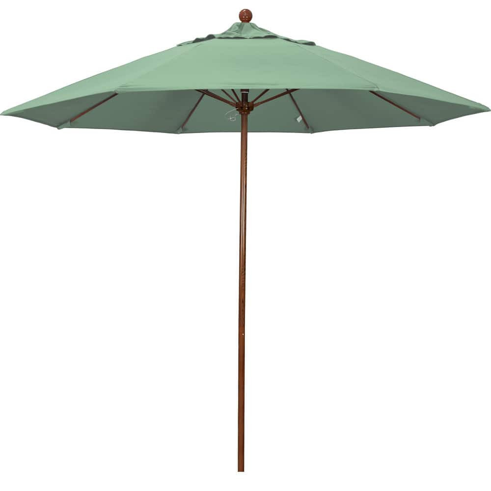 California Umbrella 194061627433 Patio Umbrellas; Fabric Color: Spa ; Base Included: No ; Fade Resistant: Yes ; Diameter (Feet): 9 ; Canopy Fabric: Pacifica