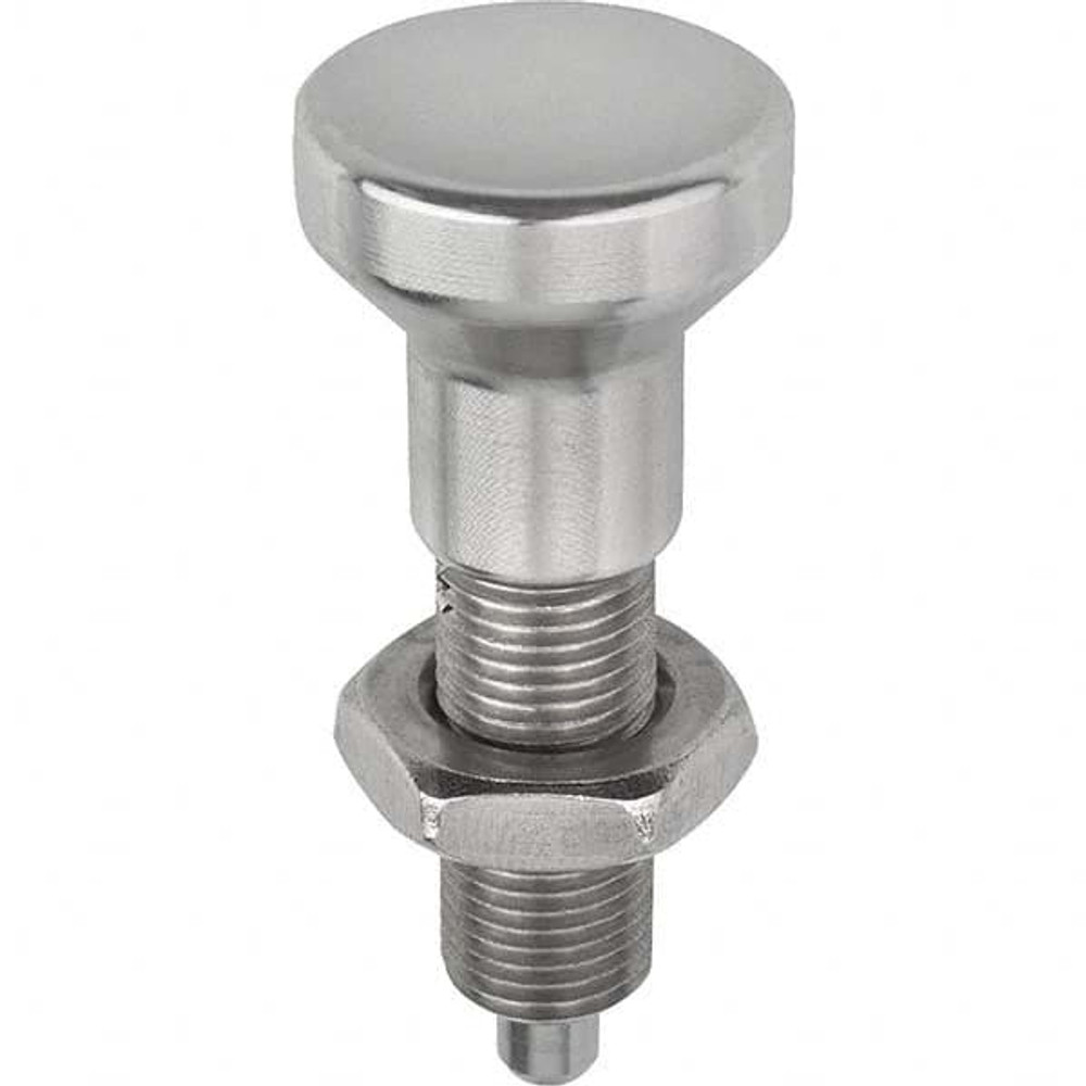 KIPP K0634.112105AL 3/8-24, 24mm Thread Length, 5mm Plunger Diam, Locking Pin Knob Handle Indexing Plunger