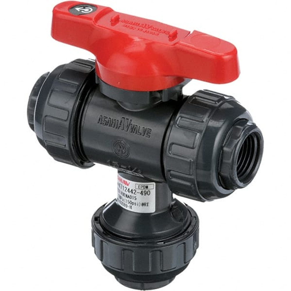 Asahi 2511025 Multiport Manual Ball Valve: 2-1/2" Pipe, Full Port