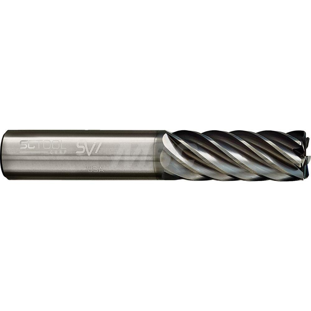 SC Tool 20749 Corner Radius End Mill: 1/2" Dia, 2" LOC, 0.09" Radius, 7 Flutes, Solid Carbide