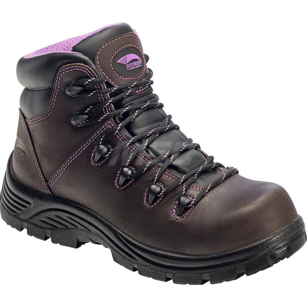 Footwear Specialities Int'l A7123-9.5W Work Boot: 6" High, Leather, Composite & Safety Toe, Safety Toe