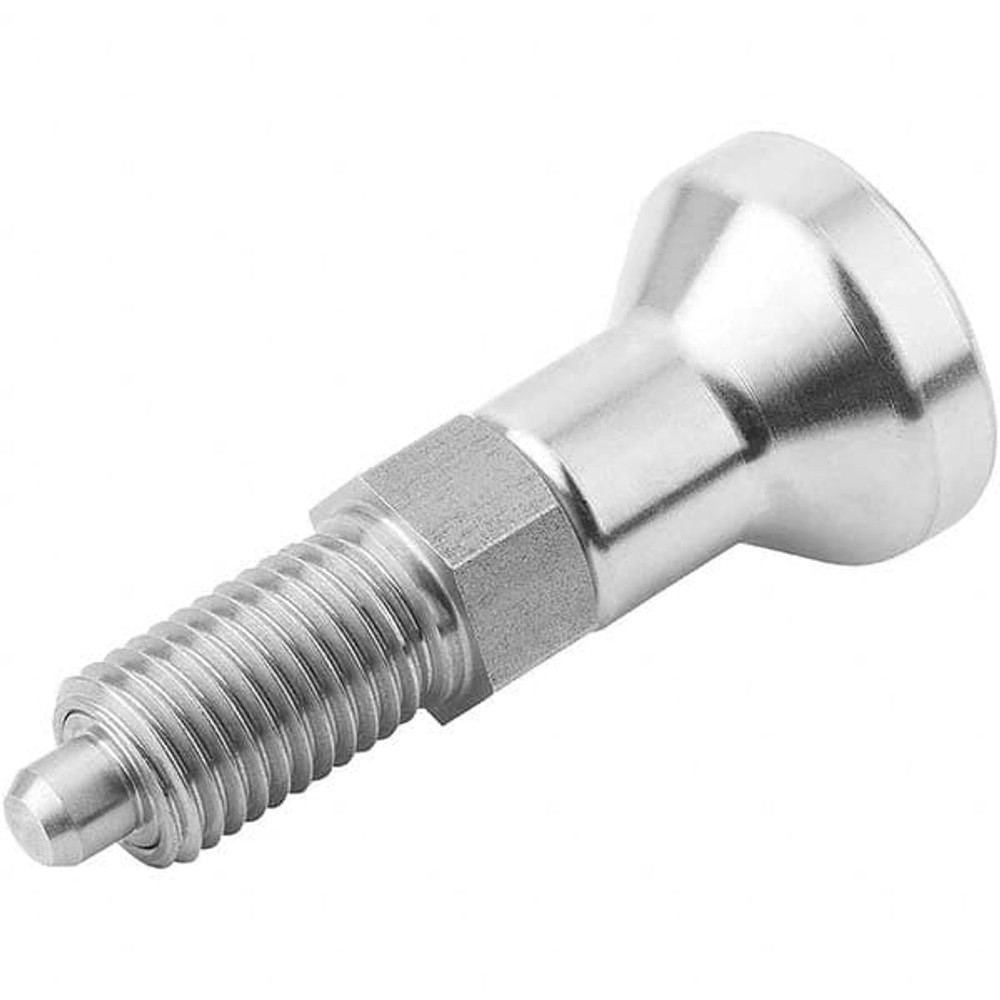 KIPP K0632.111903 M6x0.75, 10mm Thread Length, 3mm Plunger Diam, Locking Pin Knob Handle Indexing Plunger