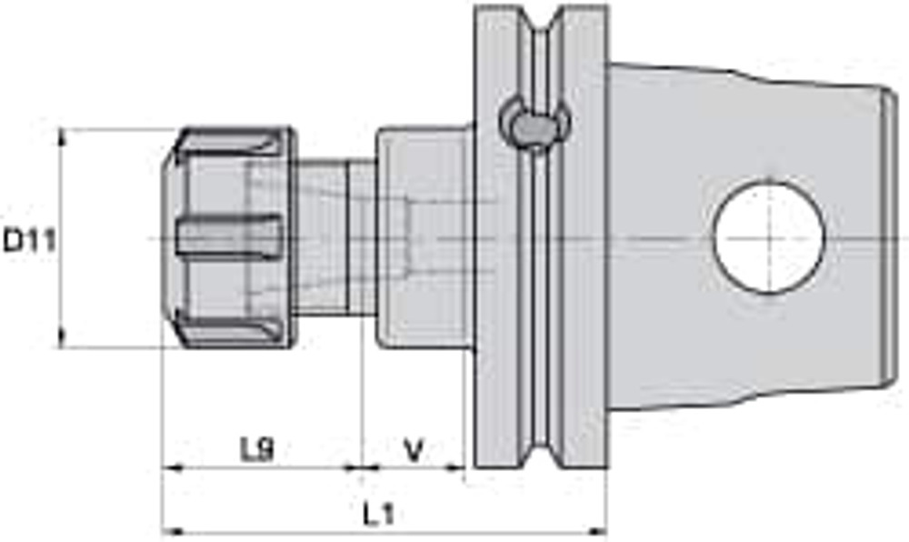 Kennametal 1532048 Collet Chuck: 0.51 mm Capacity, ER Collet, Modular Connection Shank