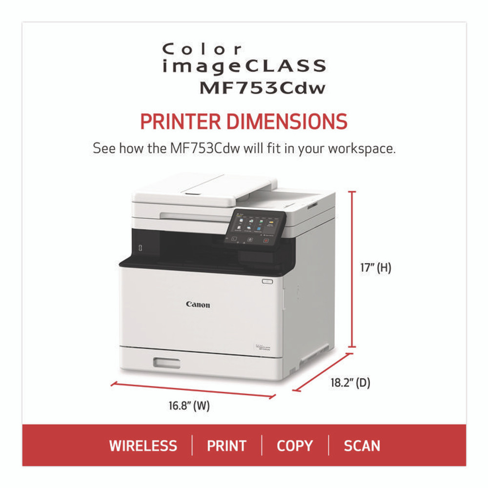 INNOVERA Canon® 5455C010 imageCLASS MF753Cdw Wireless Multifunction Laser Printer, Copy/Fax/Print/Scan