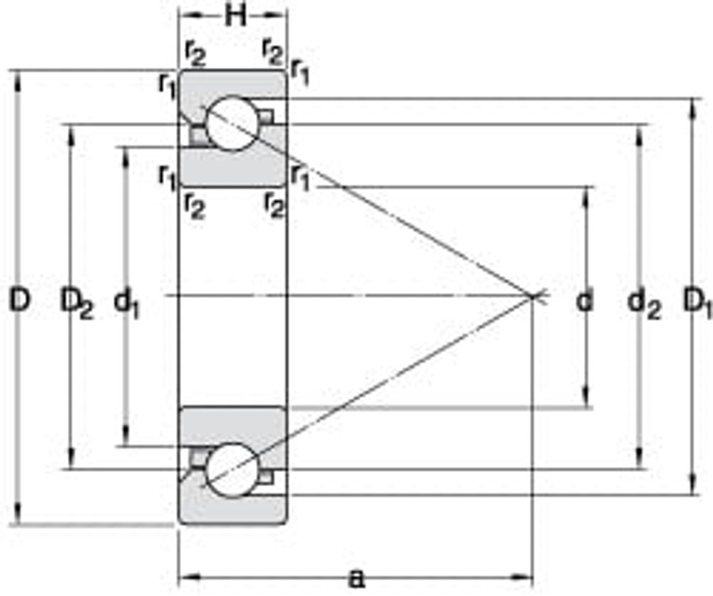 SKF 7416 GAM Angular Contact Ball Bearing: 80 mm Bore Dia, 200 mm OD, 48 mm OAW, Without Flange