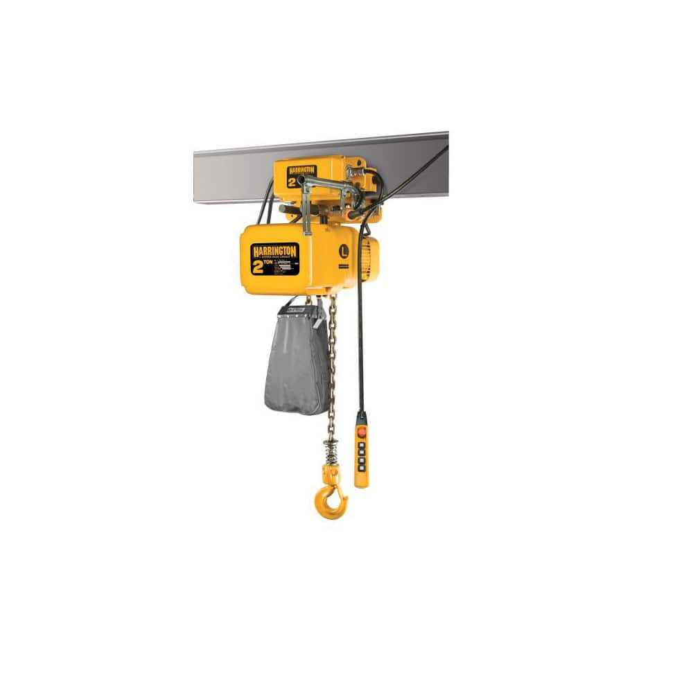 Harrington Hoist NERM020L-L-10 Electric Chain Hoist: 2 Ton Working Load Limit