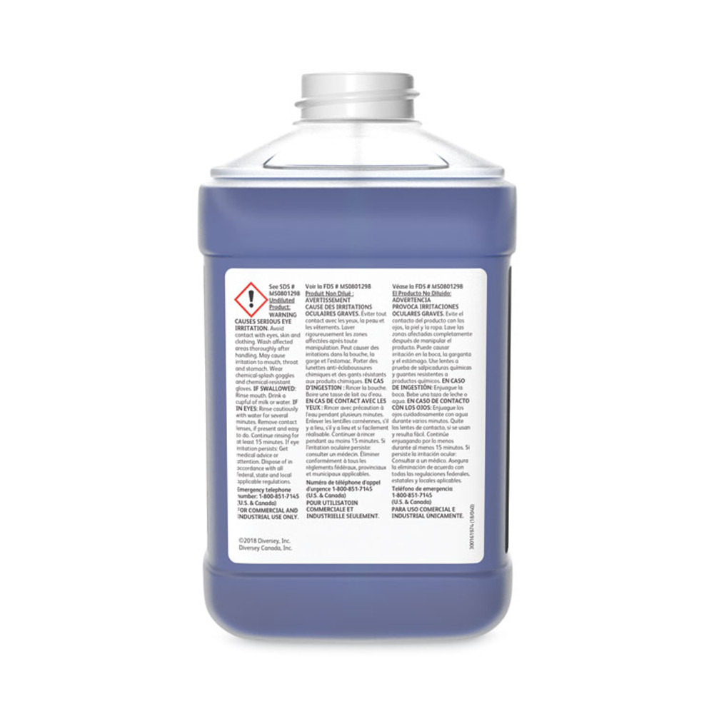 DIVERSEY 100975197 Glance NA Glass and Multi-Surface Cleaner SC, Fragrance-Free, 2.5 L Bottle, 2/Carton