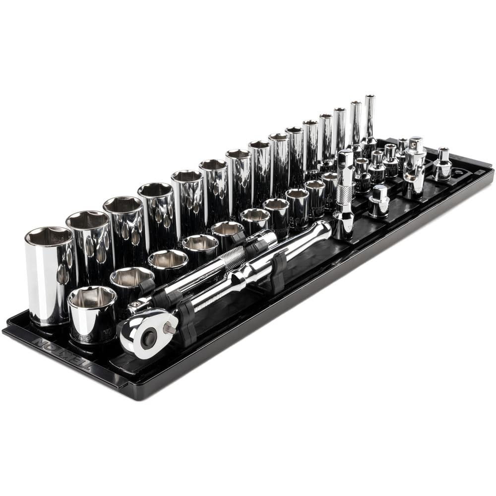 Tekton SKT13101 Socket Sets; Set Type: Deep; Standard; Ratchet&Socket Set ; Measurement Type: Inch ; Drive Size: 3/8 in ; Minimum Size (Inch): 0.25 ; Maximum Socket Depth (Decimal Inch): 0.8000 ; Maximum Size (Inch): 1