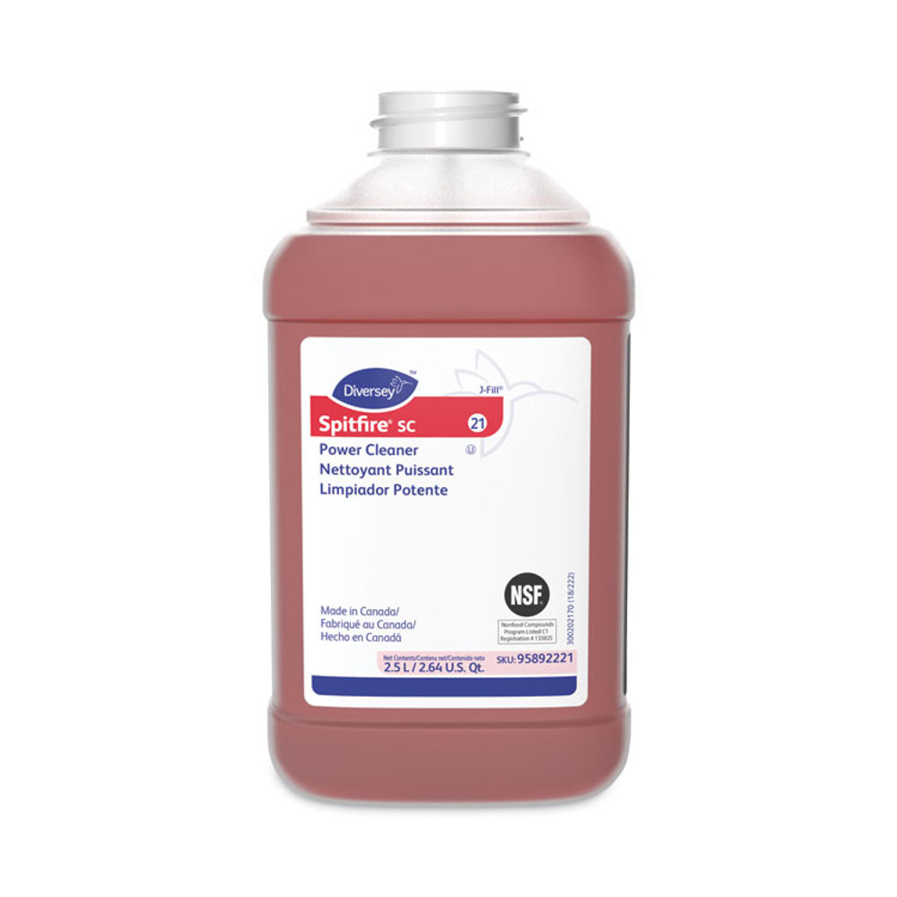 DIVERSEY 95892221 Spitfire SC Power Cleaner, 2.64 qt Bottle, 2/Carton