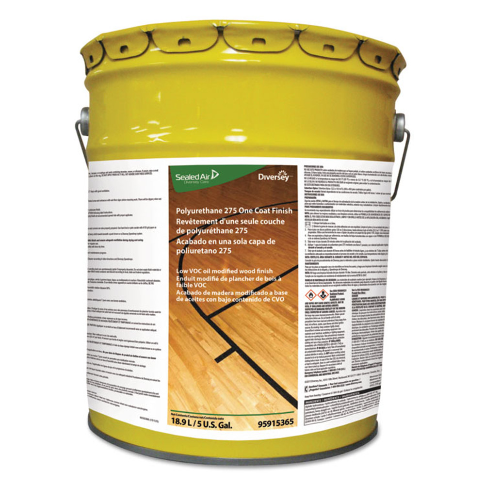 DIVERSEY 95915365 Polyurethane 275 One Coat Finish, 5 gal Pail