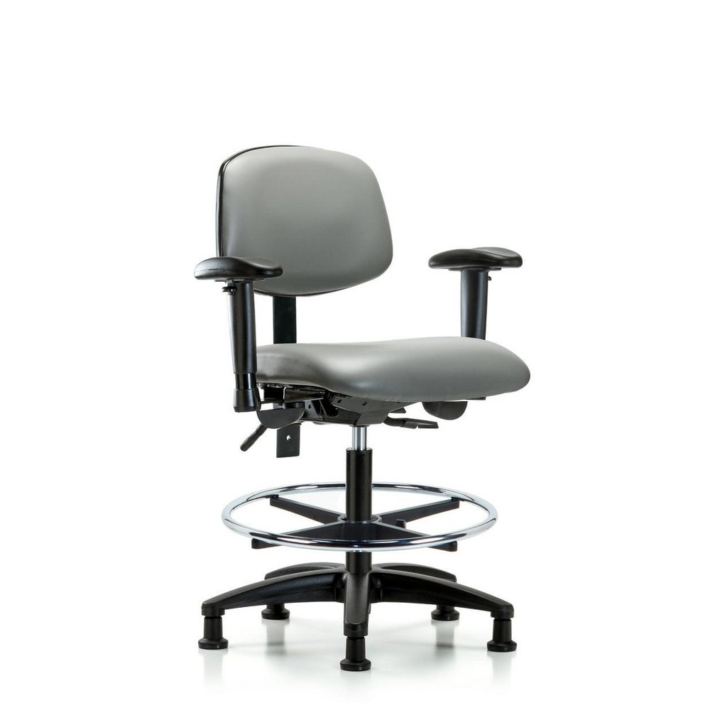 Blue Ridge Ergonomics MSC50146 Task Chair: Vinyl, Sterling