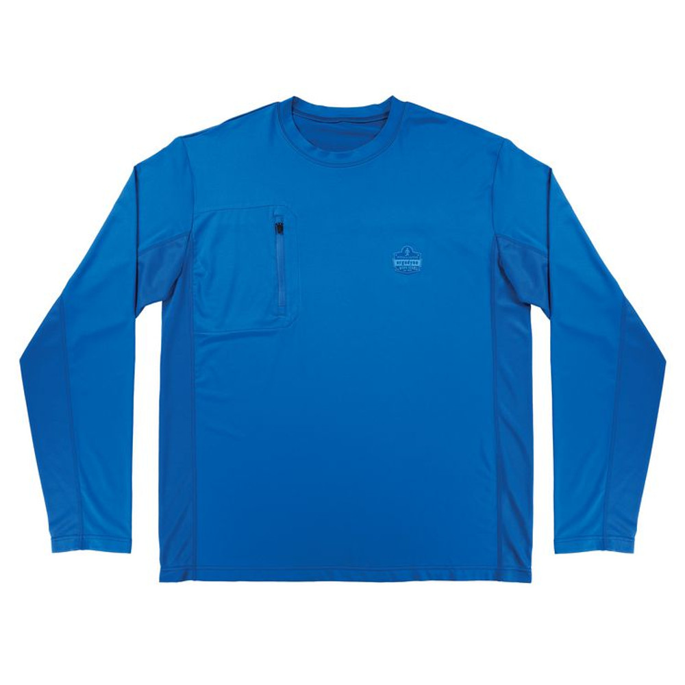 TENACIOUS HOLDINGS, INC. ergodyne® 12152 Chill-Its 6689 Cooling Long Sleeve Sun Shirt with UV Protection, Small, Blue