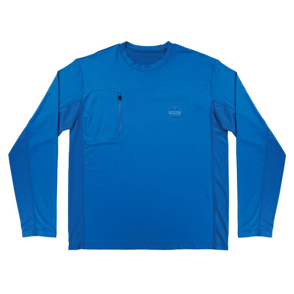 TENACIOUS HOLDINGS, INC. ergodyne® 12157 Chill-Its 6689 Cooling Long Sleeve Sun Shirt with UV Protection, 3X-Large, Blue