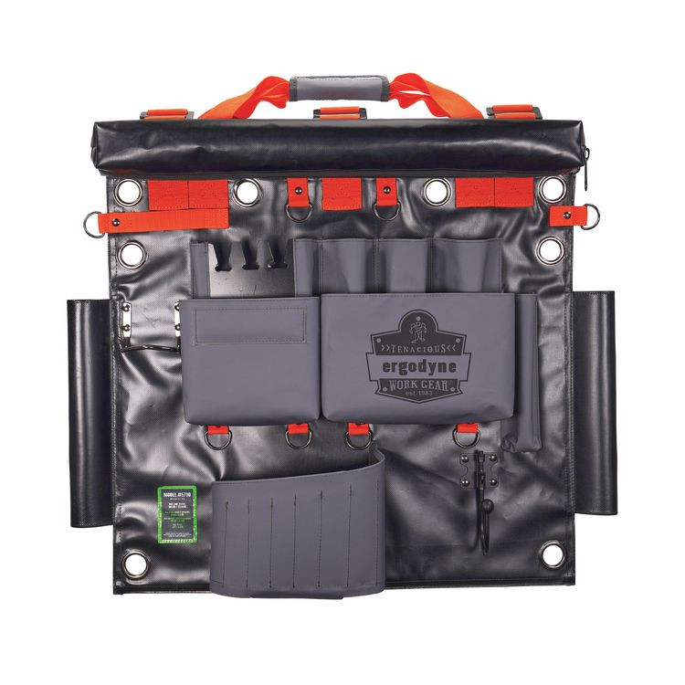 TENACIOUS HOLDINGS, INC. ergodyne® 13699 Arsenal 5710 Bucket Truck Tool Board, Tethering Points, 8 Compartments, 24" x 22", Tarpaulin, Gray