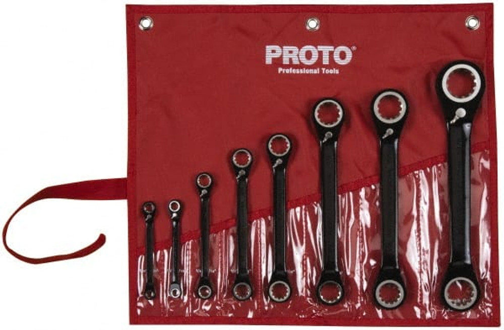 Proto JSBV-8S Ratcheting Box Wrench Set: 8 Pc, Inch