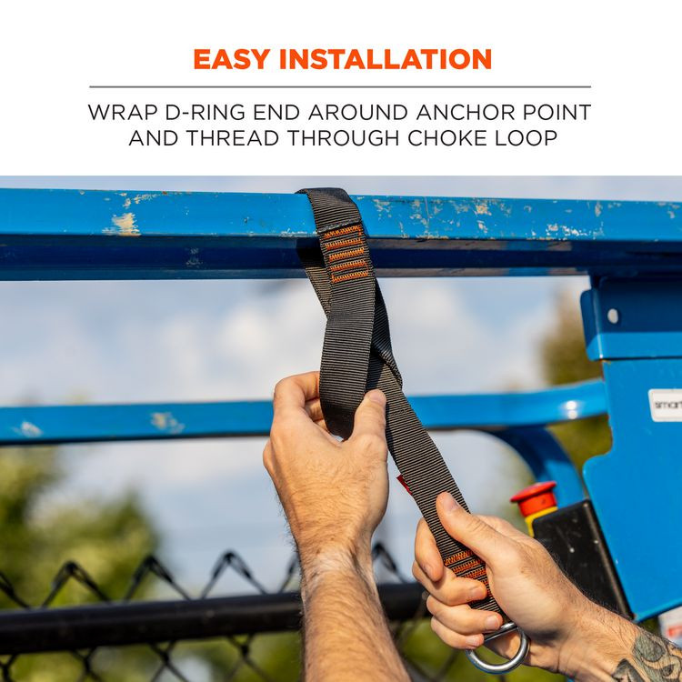 TENACIOUS HOLDINGS, INC. ergodyne® 19176 Squids 3176 Anchor Choke Strap for Tool Tethering, 40 lb Max Safe Working Capacity, 24" Long, Black