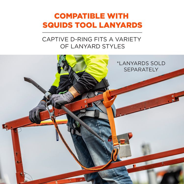 TENACIOUS HOLDINGS, INC. ergodyne® 19195 Squids 3177 Anchor Choke Strap for Tool Tethering, 60 lb Max Safe Working Capacity, 28" Long, Orange