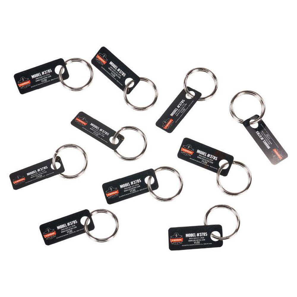 TENACIOUS HOLDINGS, INC. ergodyne® 19785 Squids 3785 Split Ring Tool Attachment, 2 lb Max Working Capacity, 1" dia, Silver, 10/Pack