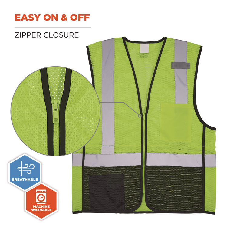 TENACIOUS HOLDINGS, INC. ergodyne® 23013 GloWear 8210Z Hi-Vis Class 2 Mesh Vest, Small to Medium, Lime
